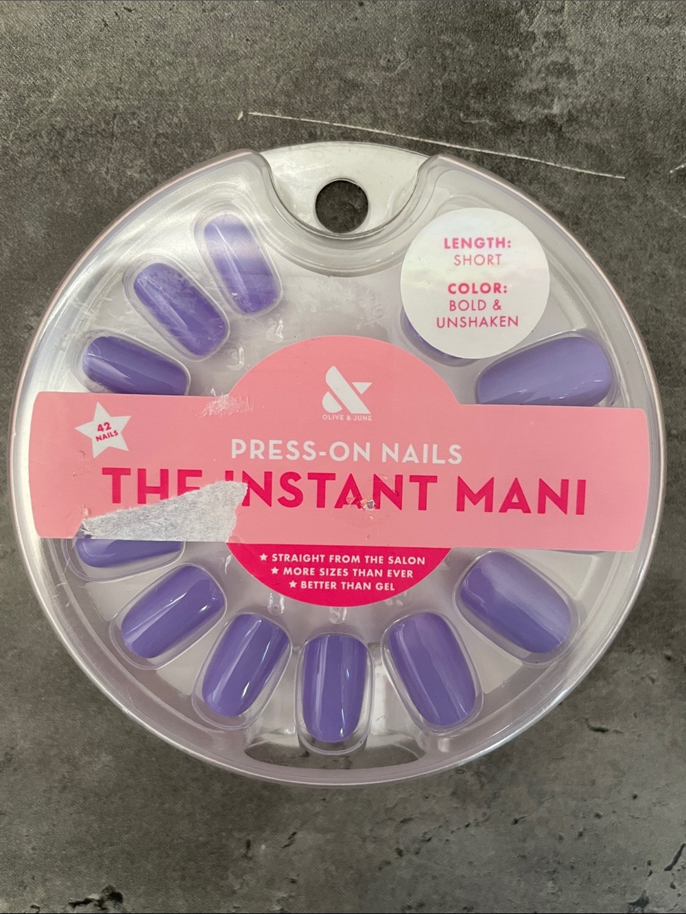 The Instant Mani Press-On Nails in Bold & Unshaken Purple